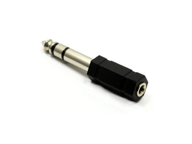 &u+   ADAPTADOR PLUG 3.5MM A MINI PLUG HEMBRA 6.5MM STEREO